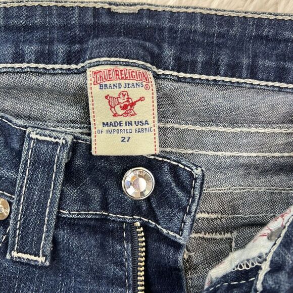 True Religion‎ Becky Women's Jeans Denim Flap Pocket White Boot Cut size 27 USA - Picture 8 of 16